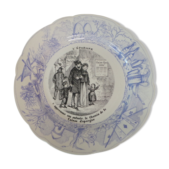 Decorative plate saying sarreguemines