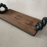 Vintage wooden and ceramic tray