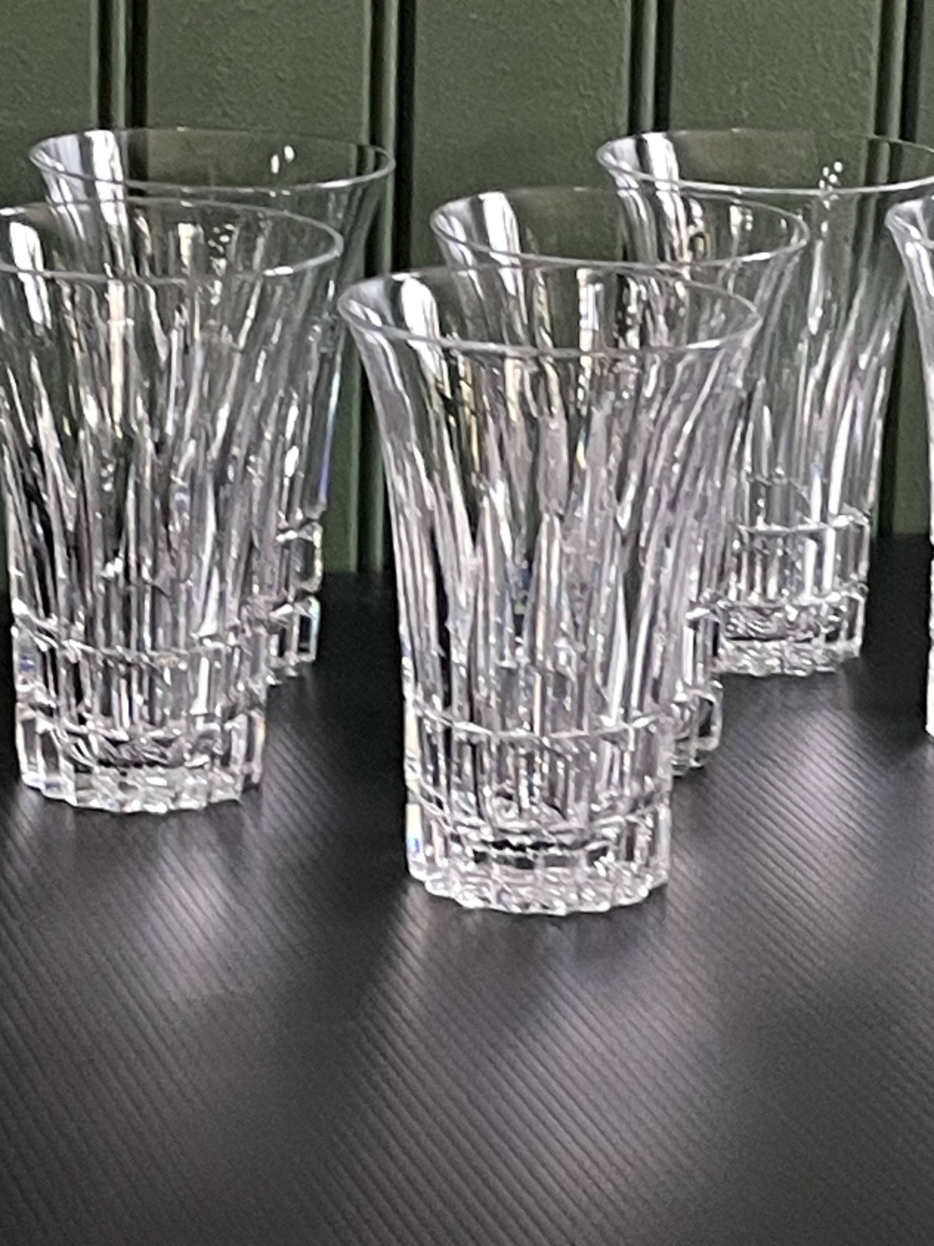 6 large crystal fruit juice glasses by Villeroy and Boch