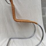 Fauteuil MR 10 en rotin par Ludwig Mies Van der Rohe