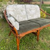 2-seater rattan bench