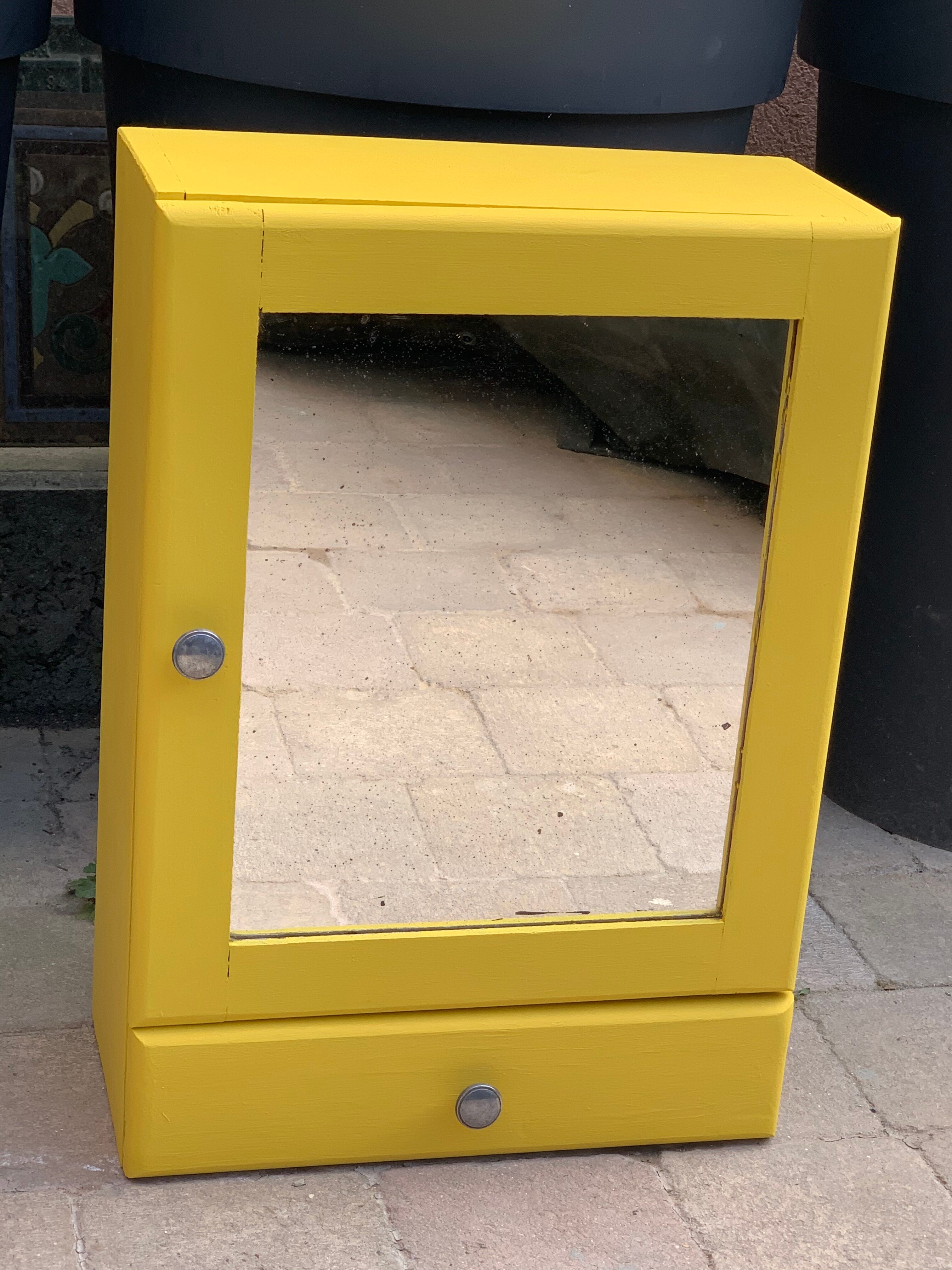 Powdered yellow medicine cabinet