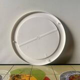 Vintage round white plastic mirror