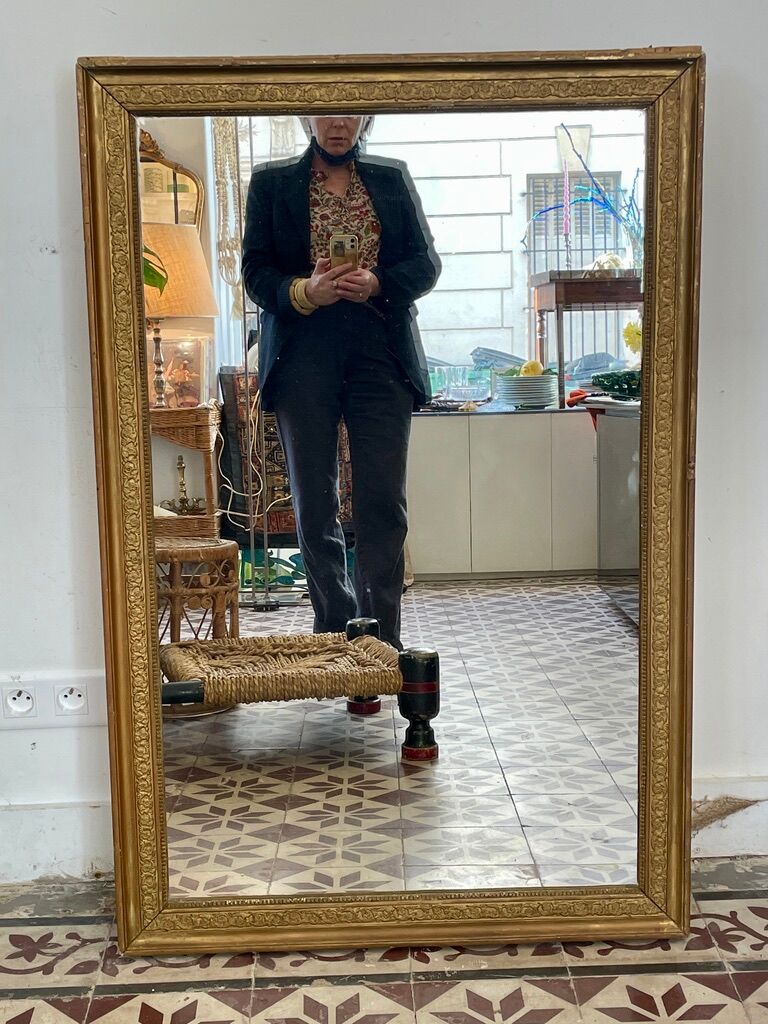 Old gilded wood mirror 115x74cm