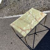 Table basse onix pied doré