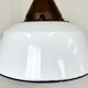 Industrial White Enamel and Cast Iron Pendant Light, 1960s