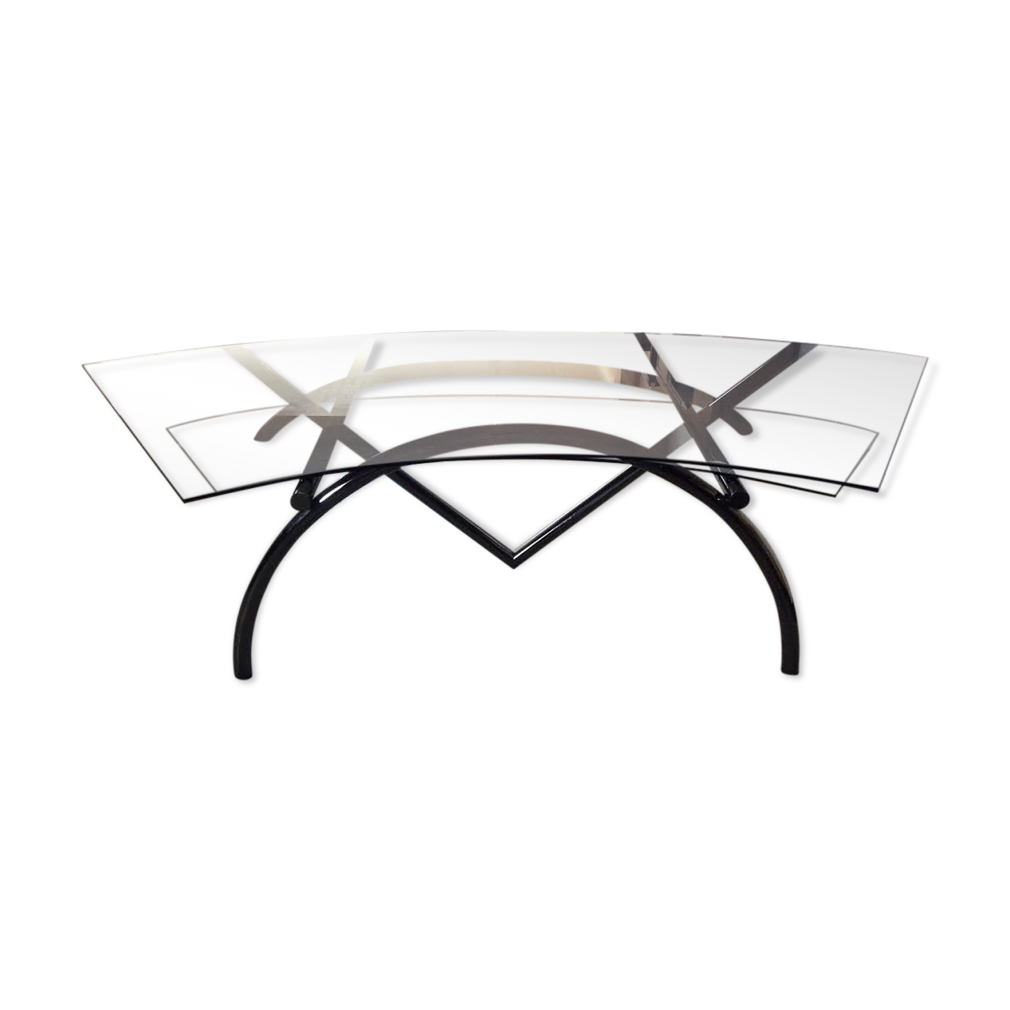 Glass and steel desk