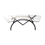 Glass and steel desk