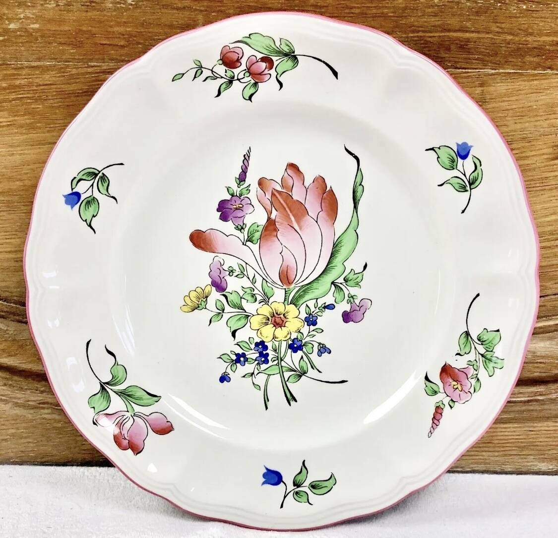 6 dessert plates 22.7 cm Lunéville street light model