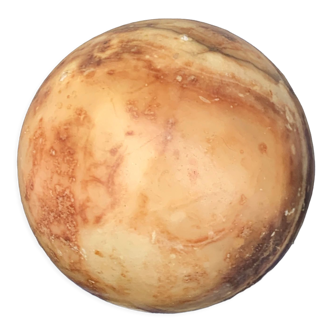 Sphere or ball in brown and vintage beige alabaster