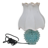 Rare blue table lamp in rostrato Murano glass vase for Barovier & Toso, 1950s