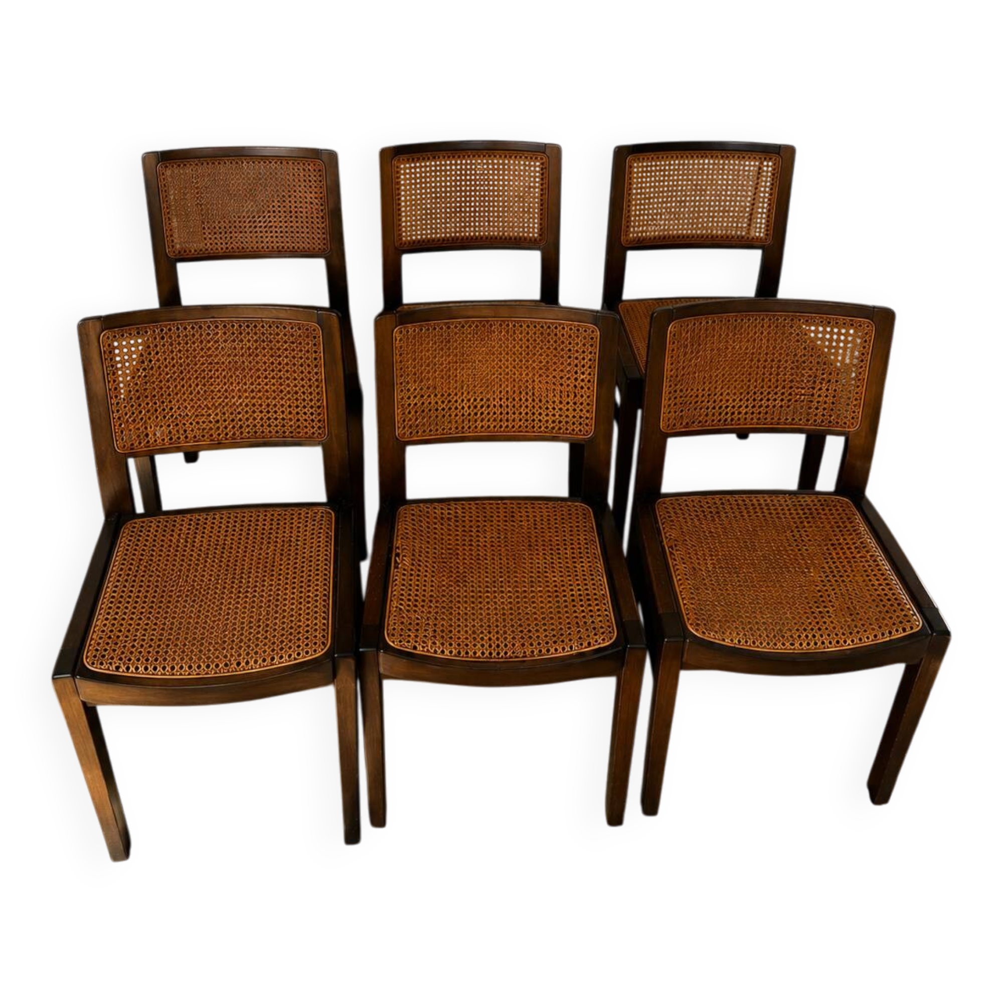 Set of 6 Baumann chairs with caning
