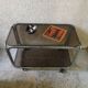 Trolley, hifi table. Smoked silver metal glass 60's