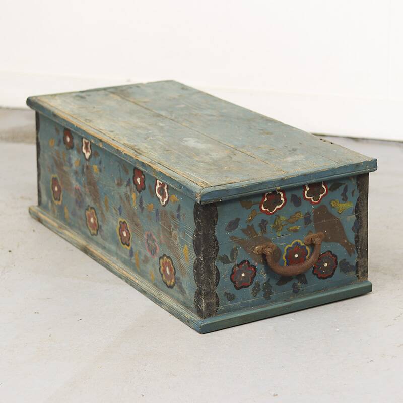 Painted Folk Art Marriage Chest