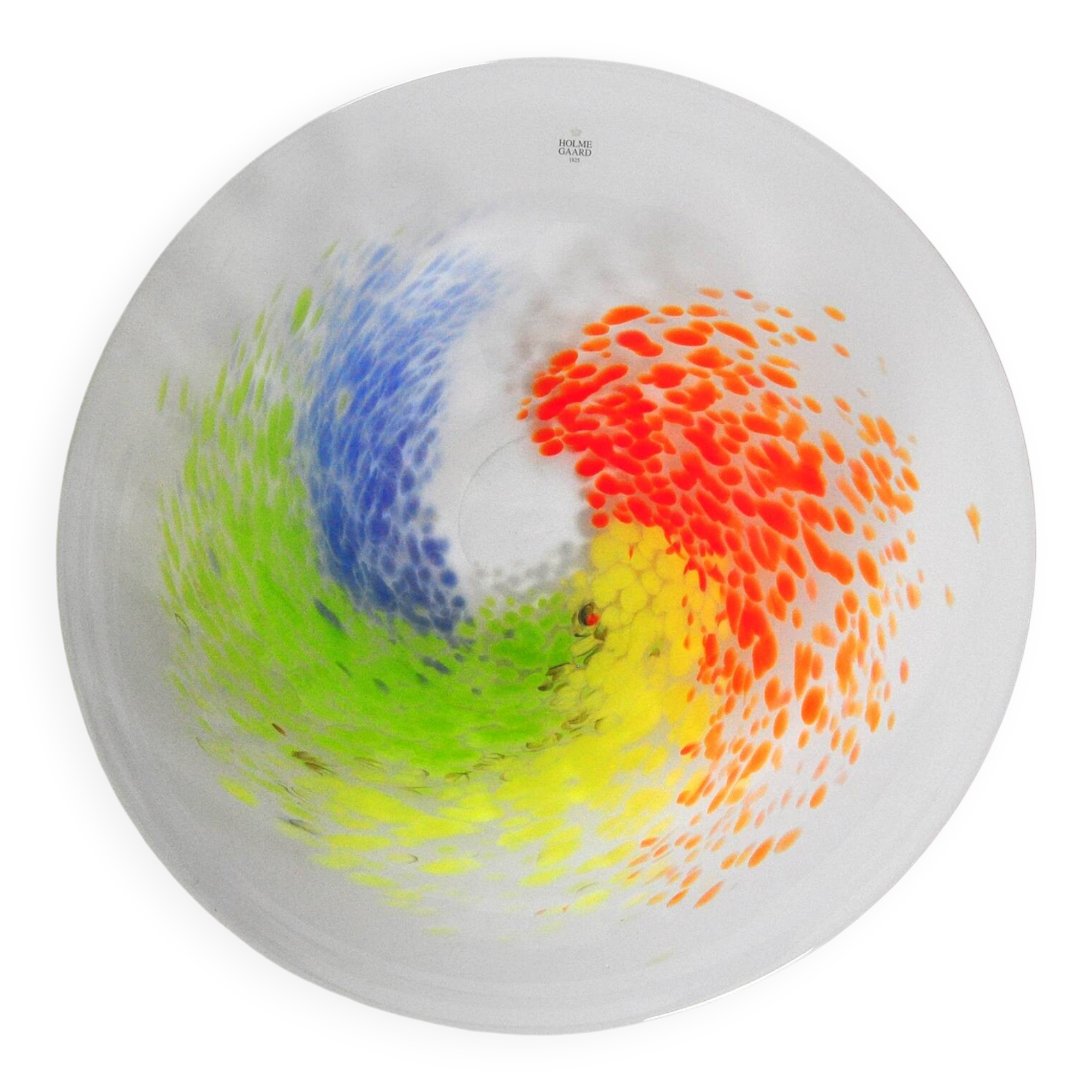 Dish of clear and colored glass by Holmegaard, Denmark