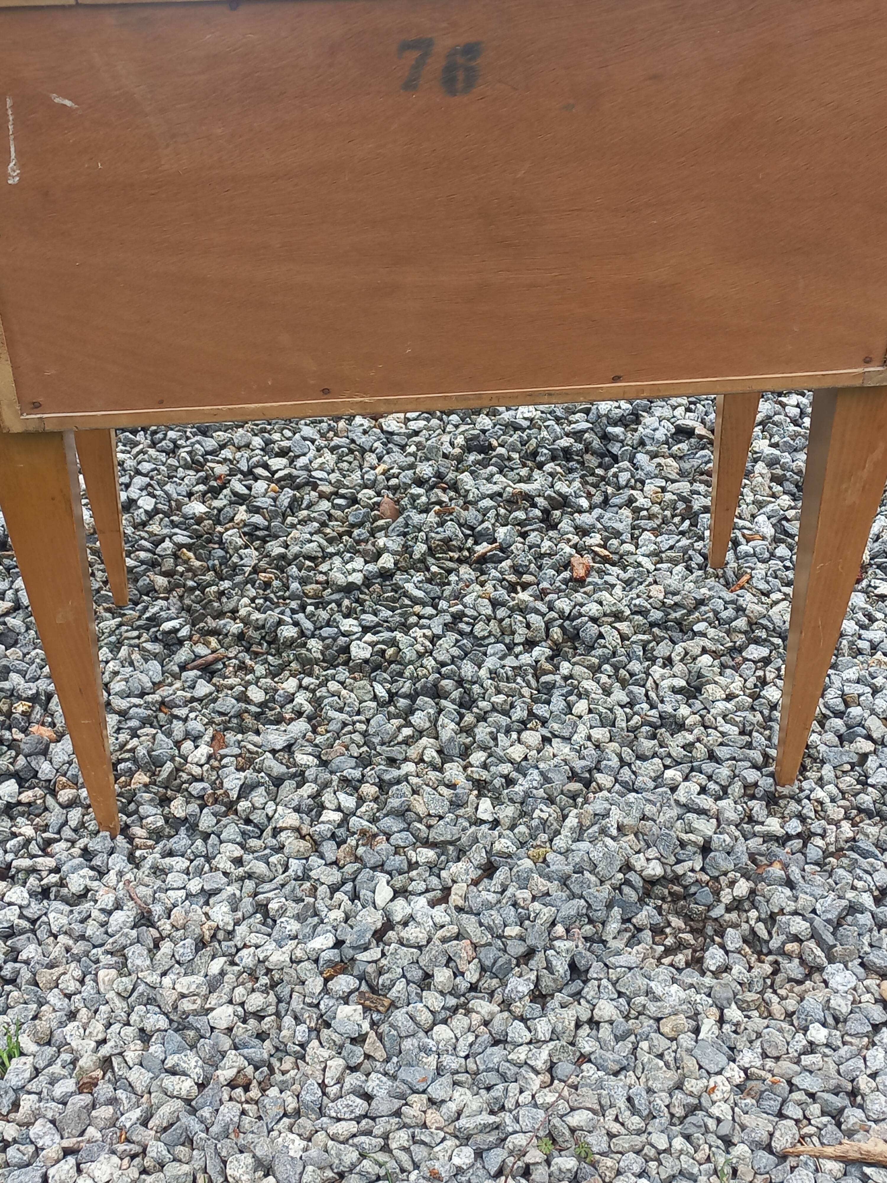 Vintage pair of bedside tables from the 1950s in sycamore and a mirror.
