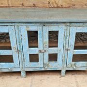 Antique glass-fronted buffet in Burmese teak