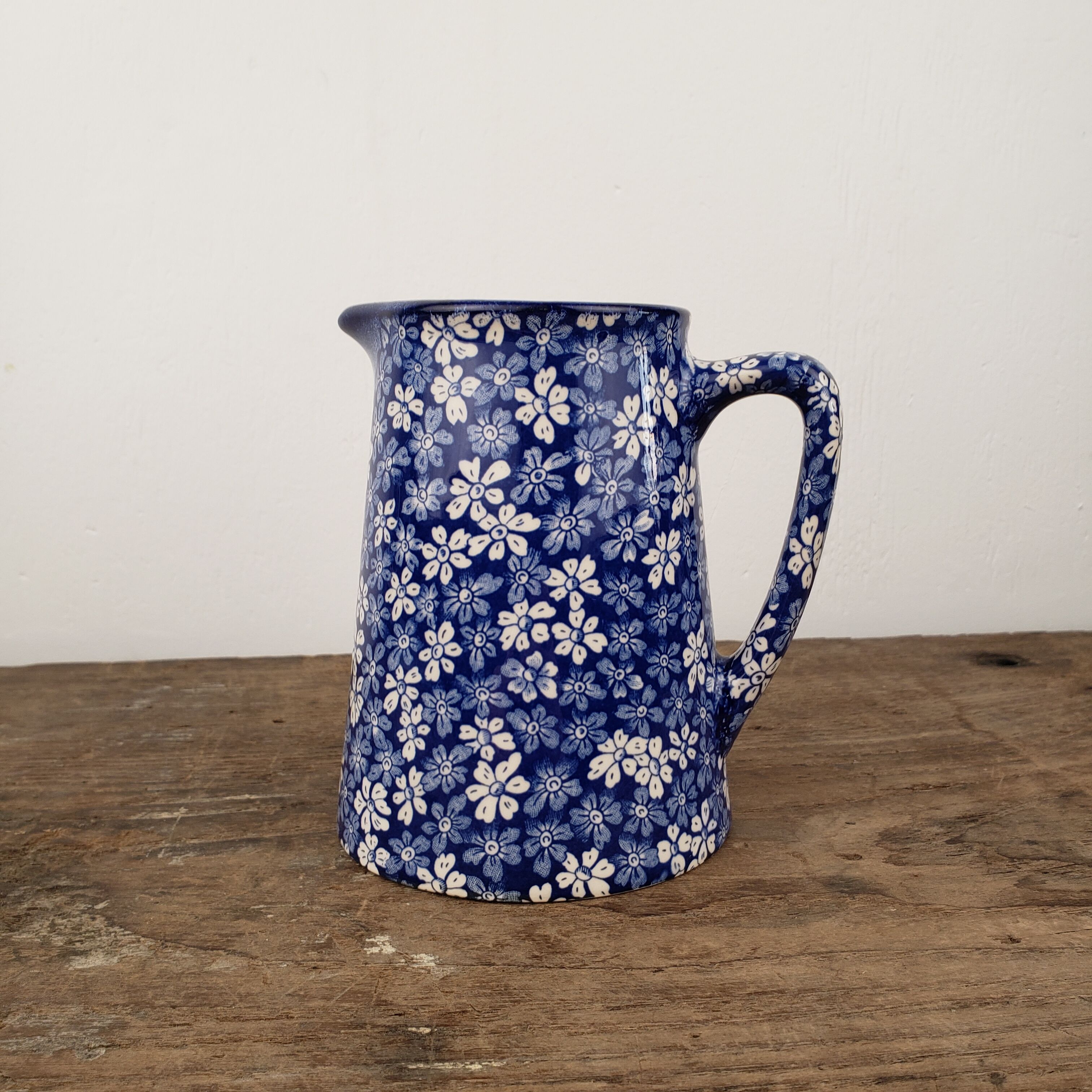 Blue pitcher - Hillchurch Pottery "Flora", England