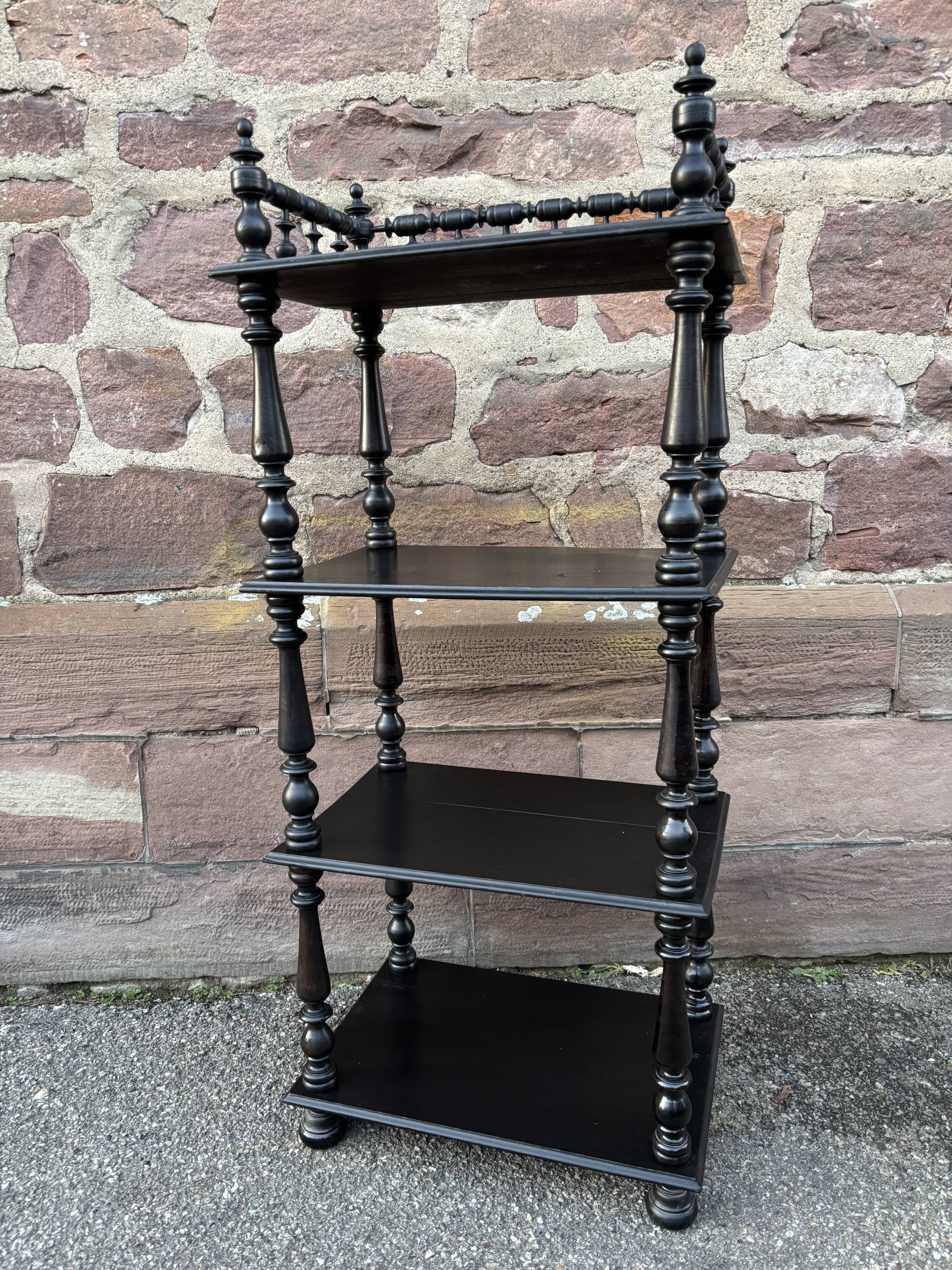 Napoleon III style blackened wood bookcase