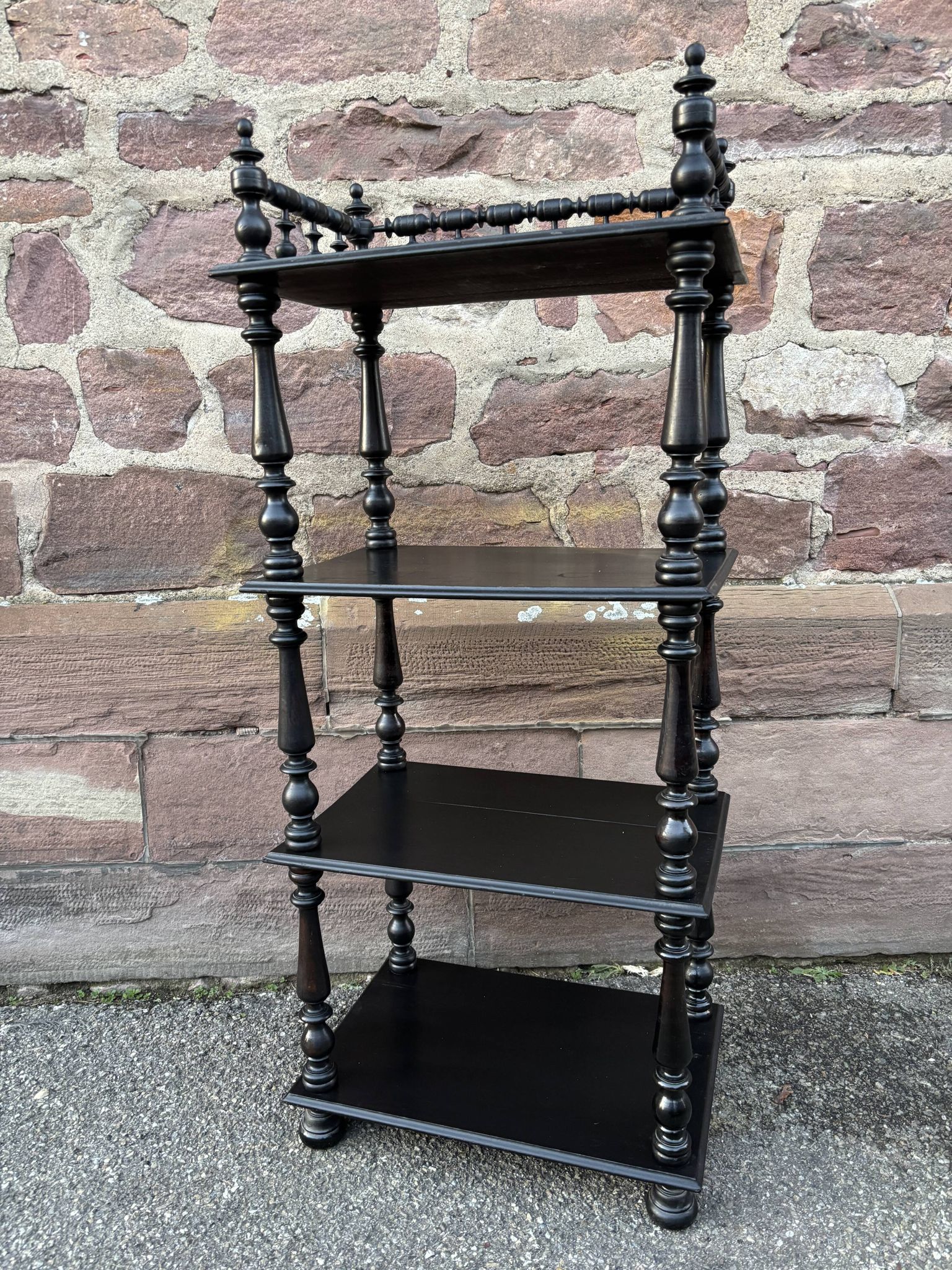 Napoleon III style blackened wood bookcase