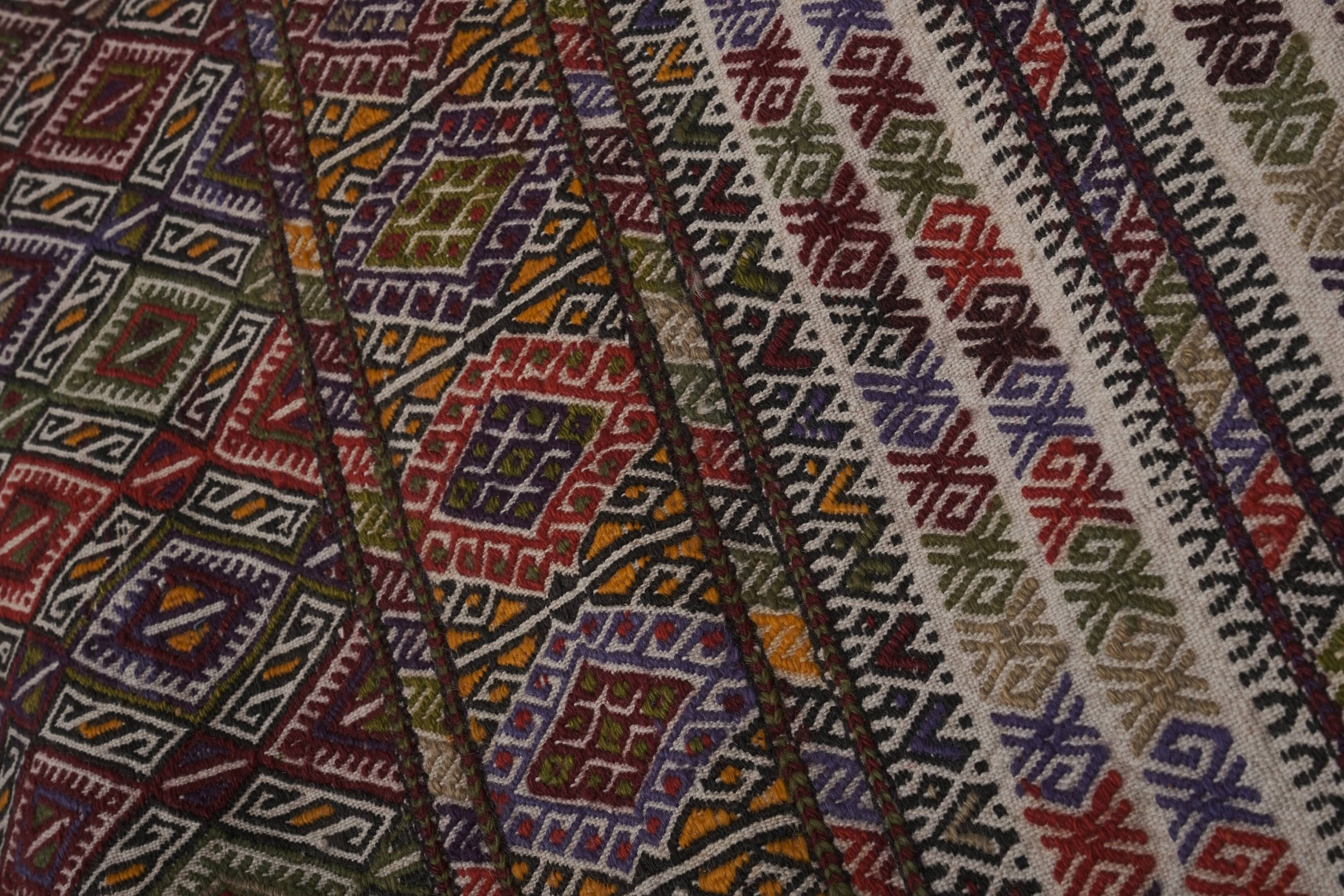 Vintage Turkish Oushak Rug Handwoven 141x356 cm