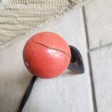 Wall coat rack wrought iron 4 wood balls