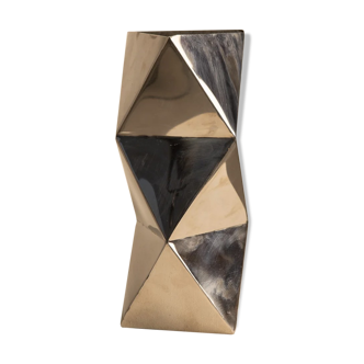 Vase "Origami" en métal 70's
