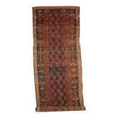 Handmade antique Persian Kurdish runner 100cm x 356cm 1900s