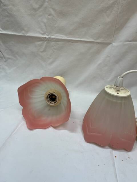 80s pink opaline pendant lights