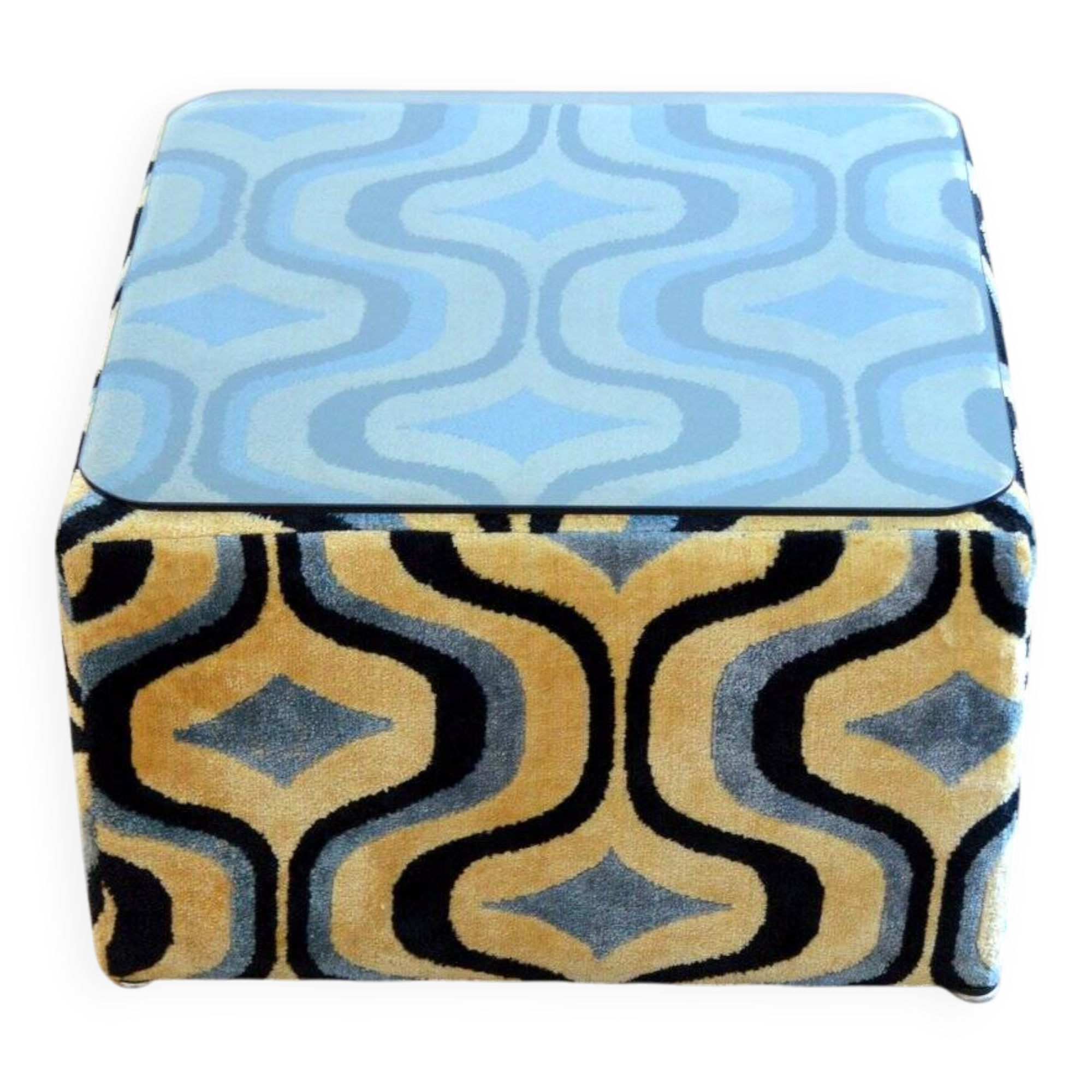 Table d’appoint / Pouf design Italien vintage 1970s
