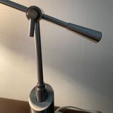 Articulated design lamp in brushed aluminum