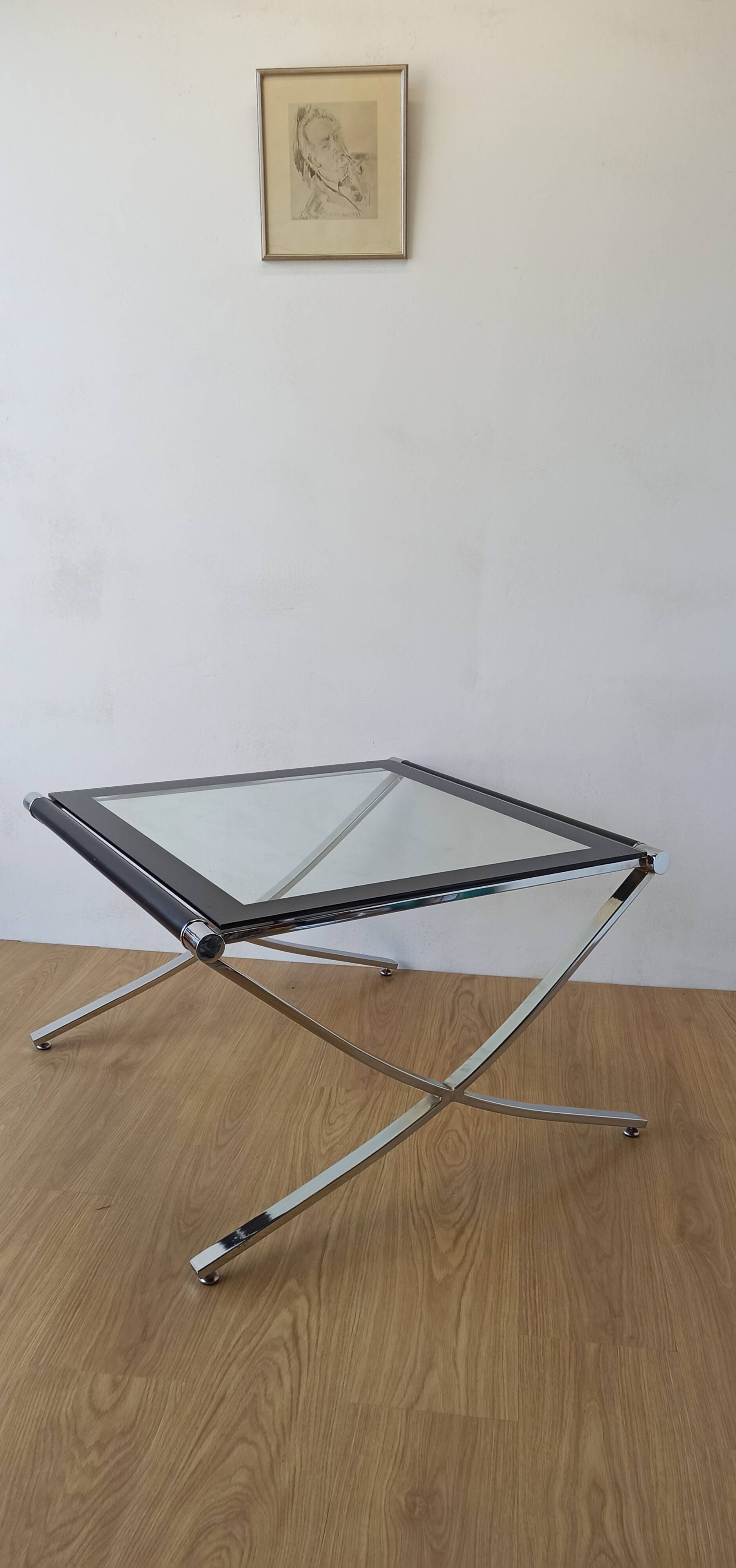 Chrome coffee table from the 1970s.