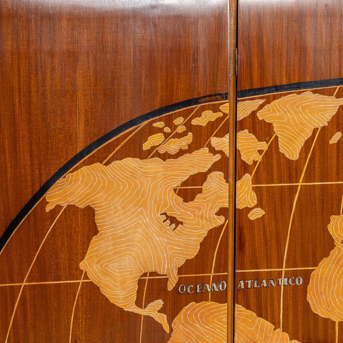20thc italian stylised "map of the world" cabinet c.1950