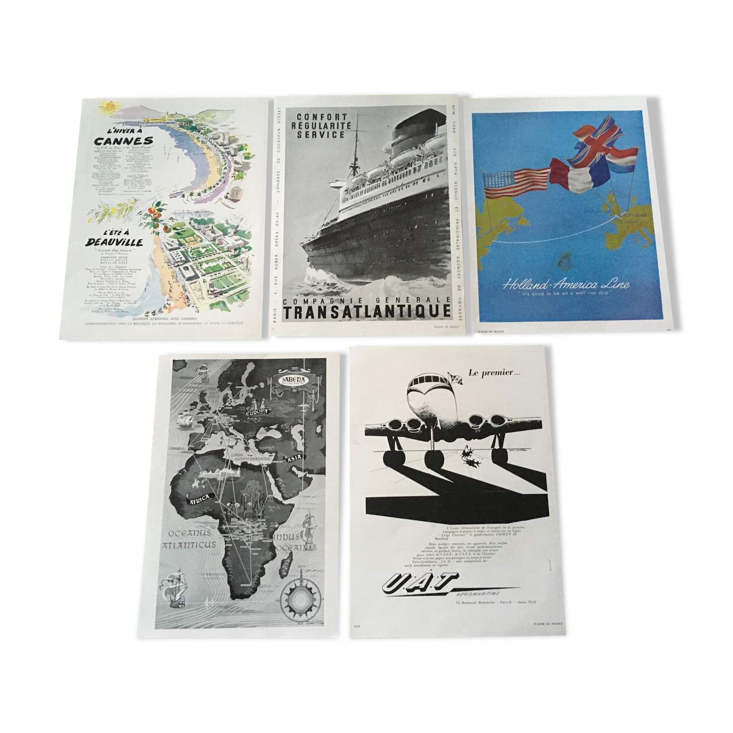 Lot 5 50s advertisements "travels"