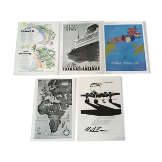 Lot 5 50s advertisements "travels"