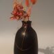 matte black soliflore vase - traditional kintsugi with copper powder - cooper