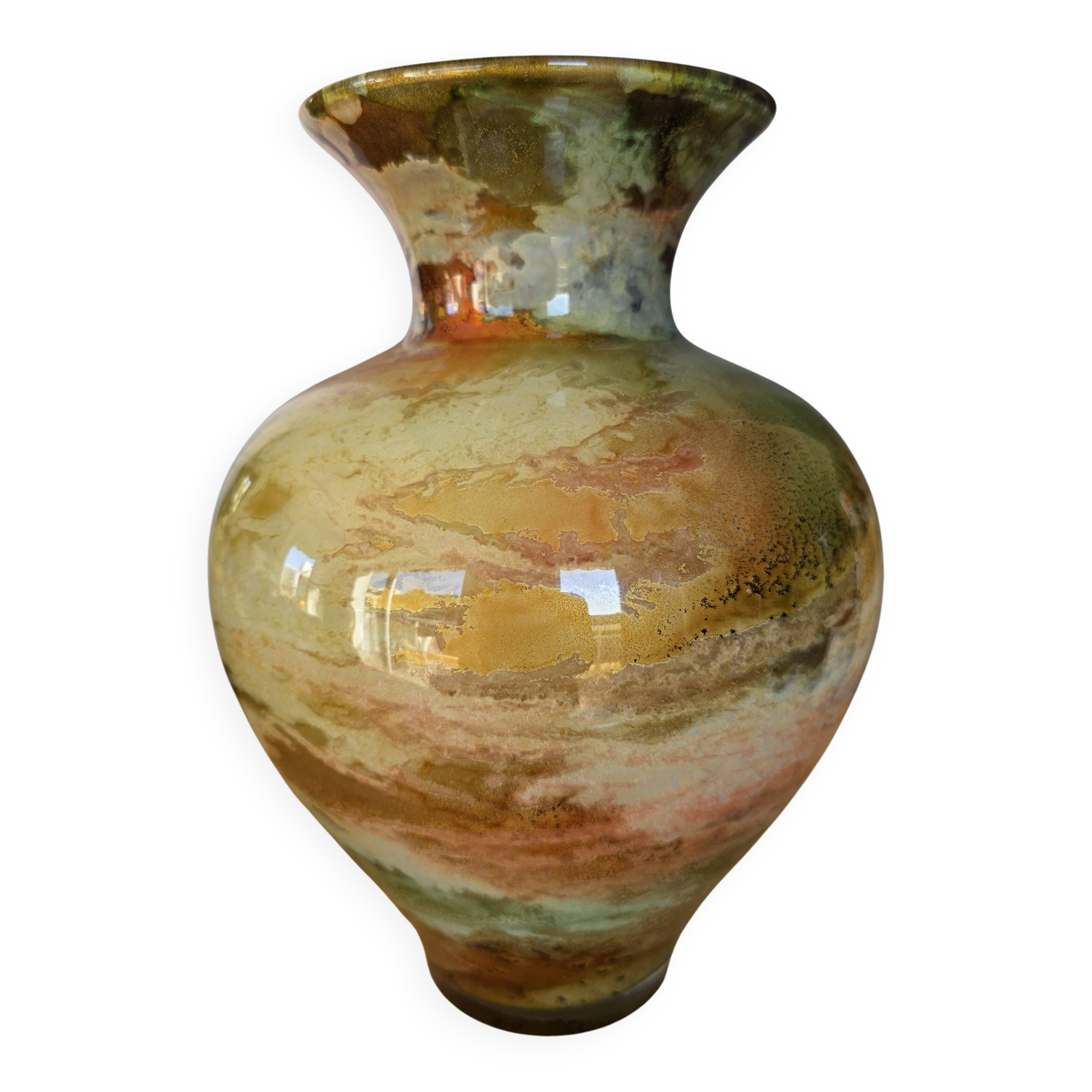 Large Art Vase Lacquered on Glass Jean-Noël Bouillet