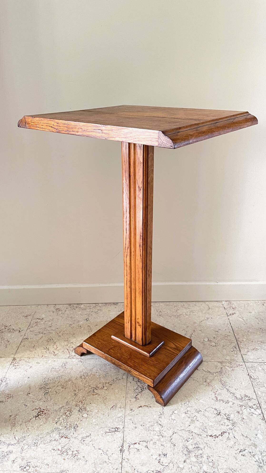 Vintage solid oak saddle plant holder