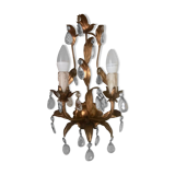 Wall lamp gold metal sheets and grapevines