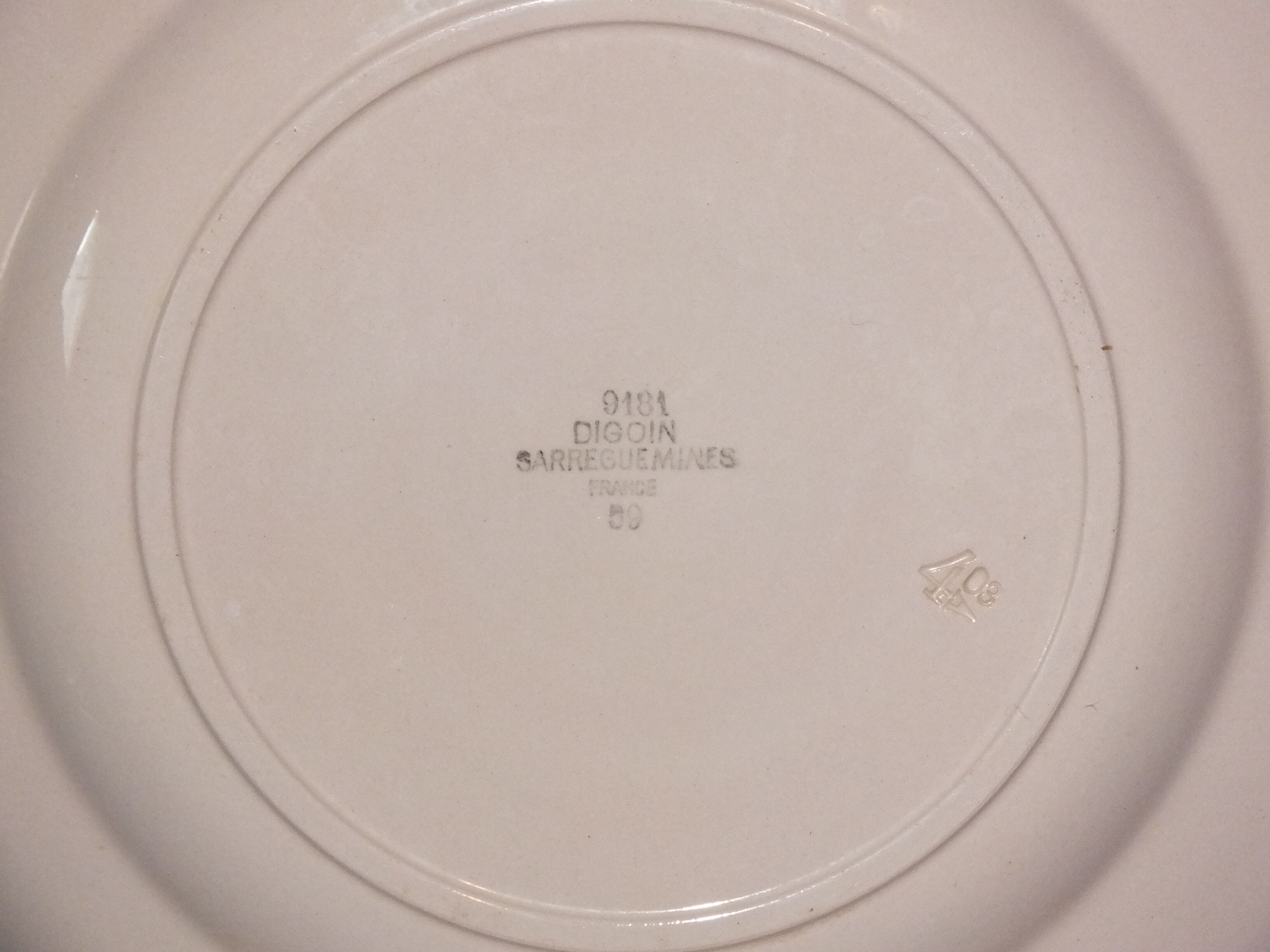 Set de 2 plats vintage Digoin Sarreguemines rose poudré