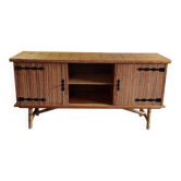 Enfilade en rotin et bambou style "Le doux Minet" - années 60/70