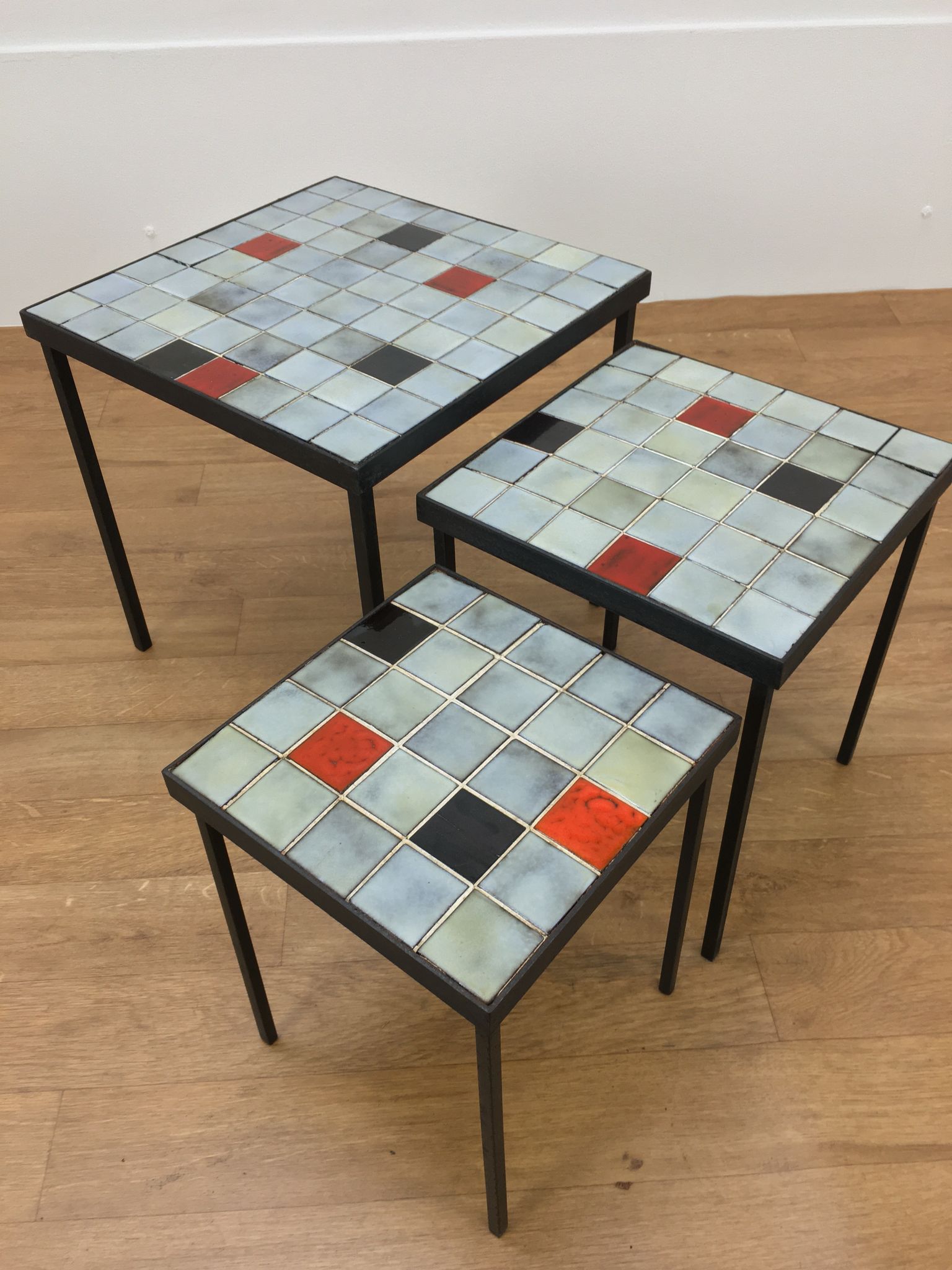 Mado Jolain nesting tables ceramic 1960
