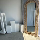 Rattan foot mirror with braces H:2m