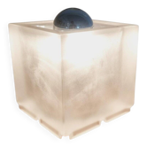 Rare Mid-Century Table Lamp, Frosted Cube Glass, Peill & Putzler, Germany, 1970s