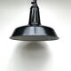 old LAMP SUSPENSION sheet metal enamelled color BLACK, white enamel inside Ø42cm