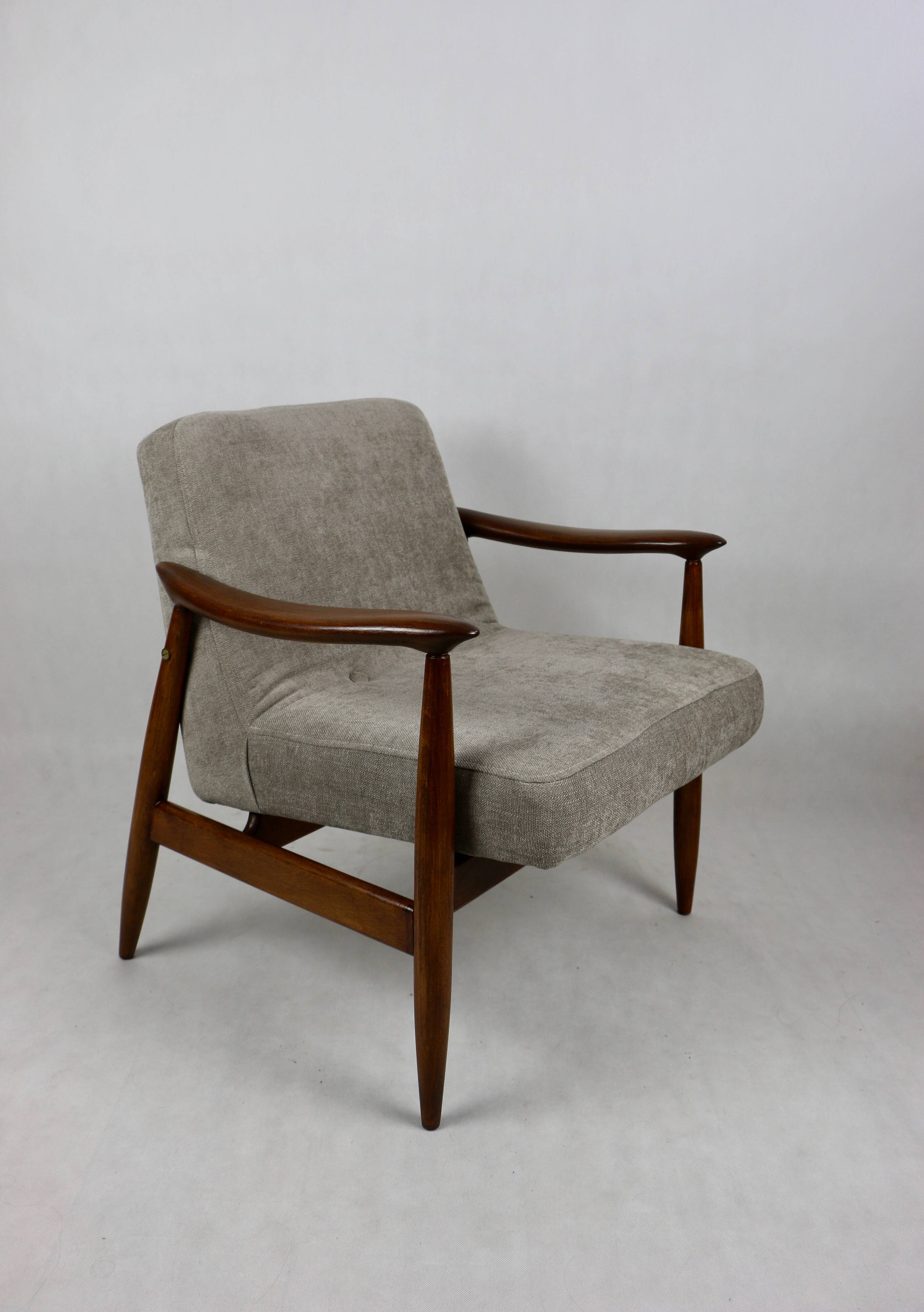 Fauteuil Lounge GFM63 Marron Clair par J. Kedziorek, 1970s