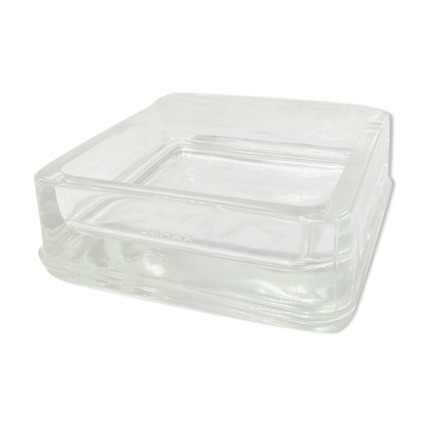 Empty pocket glass brick Lumax rare large model low vintage 60s