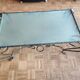 Vintage rectangular coffee table in turned wrought iron, golden patina