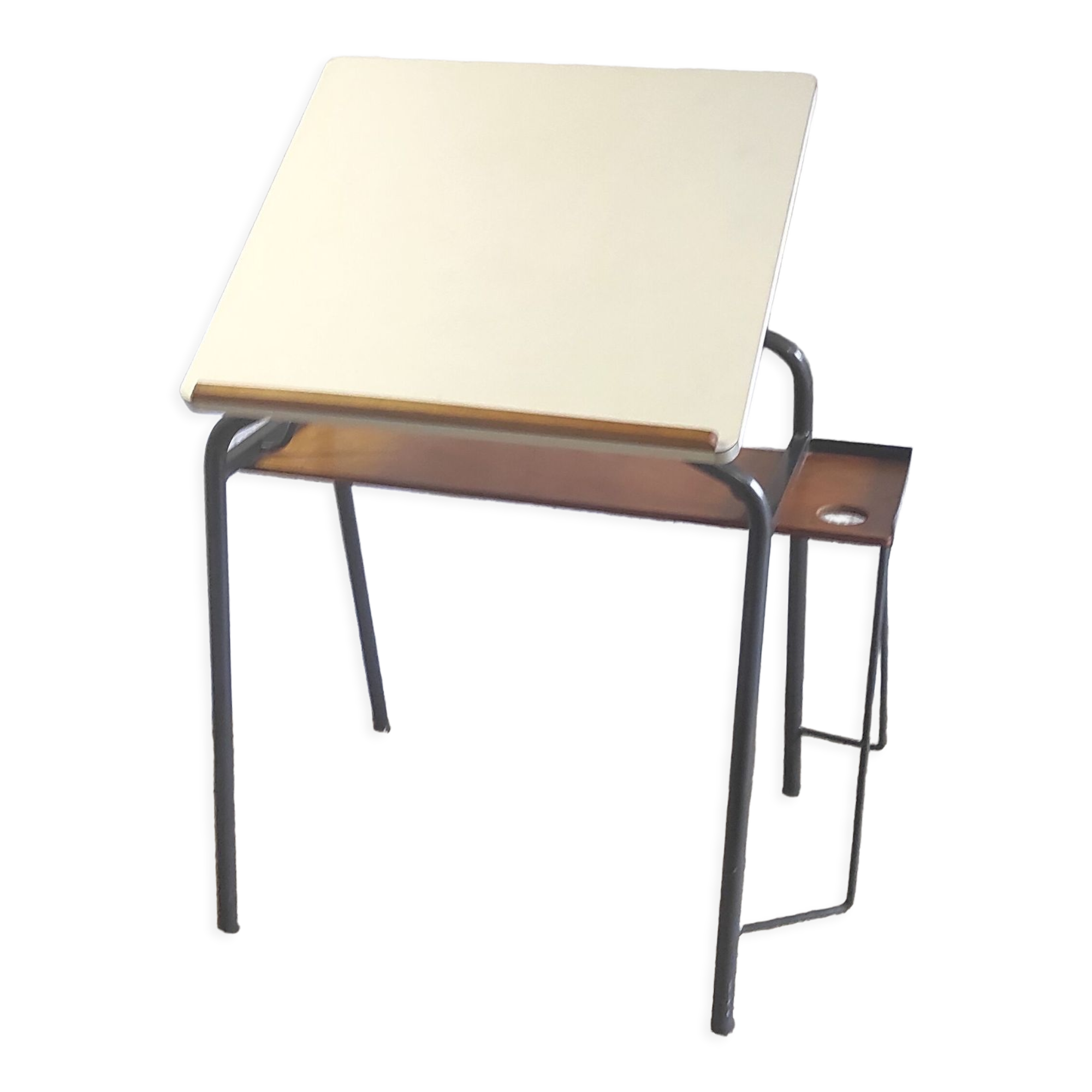 Desk, drawing table in wood and metal – 60s/70s