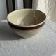 Large speckled beige salad bowl with ochre trim H14 D25